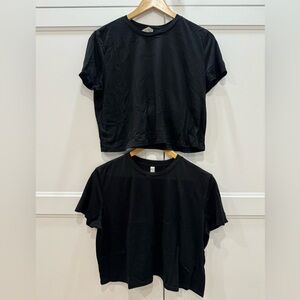 2x Crop Black Tee - M/L (marked L but fits M if oversized fit desired)